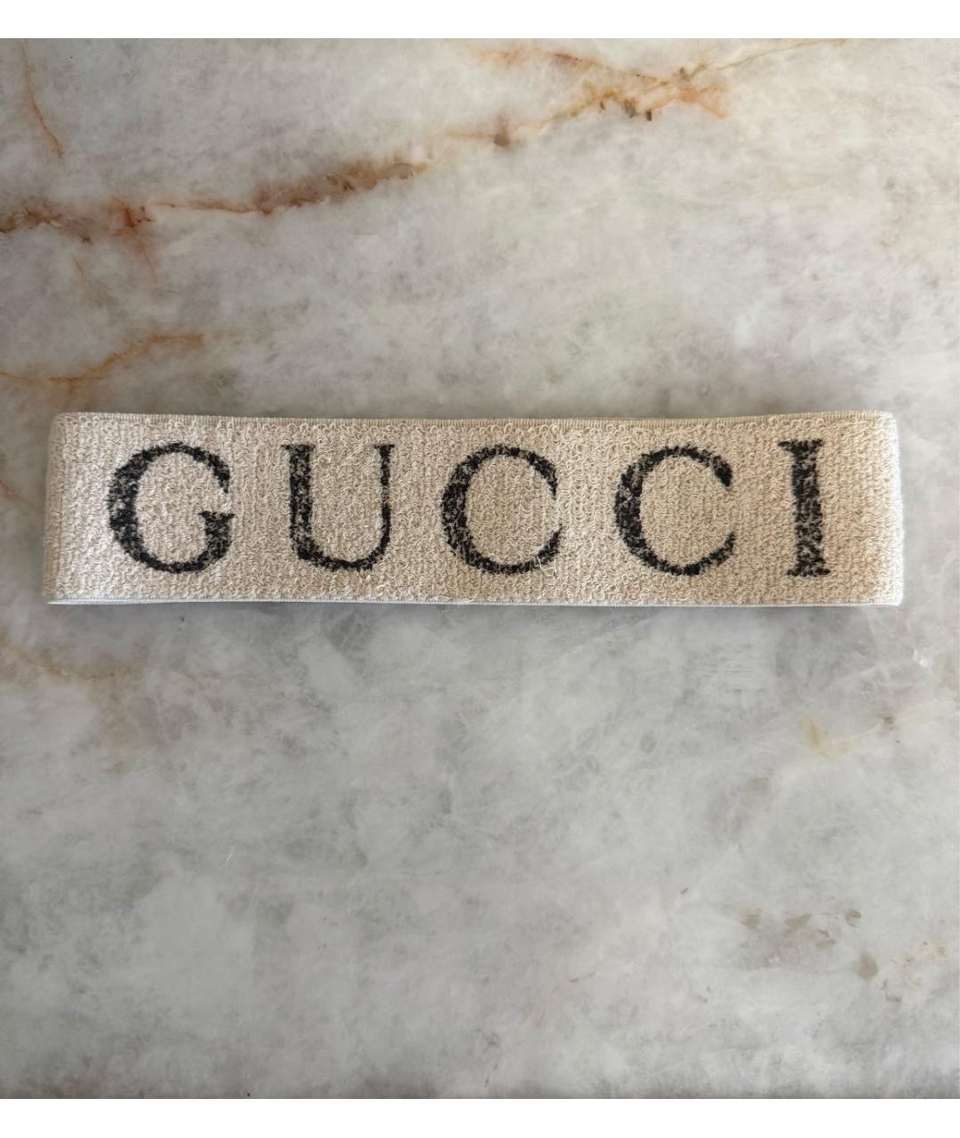 GUCCI Бежевая повязка на голову, фото 4