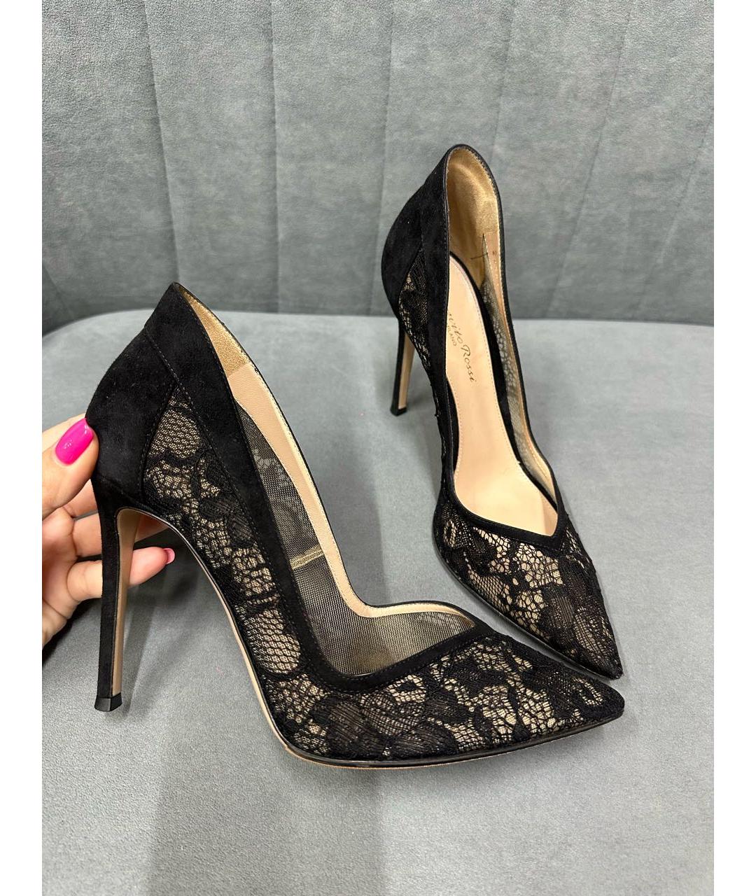 GIANVITO ROSSI Черные текстильные туфли, фото 3