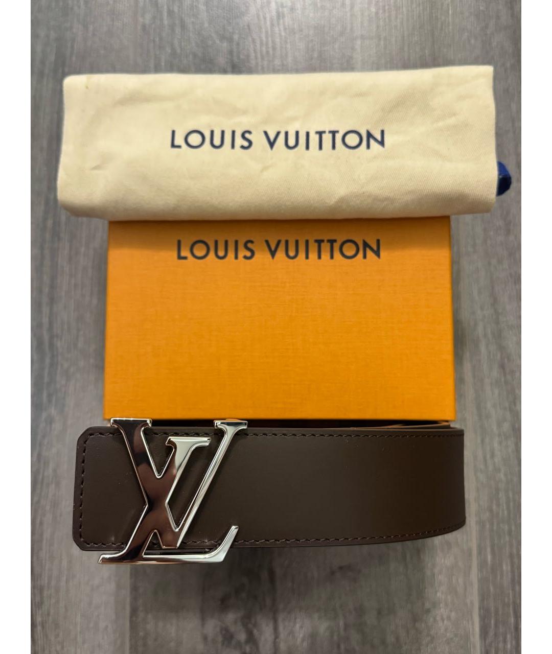 LOUIS VUITTON Коричневый кожаный ремень, фото 2