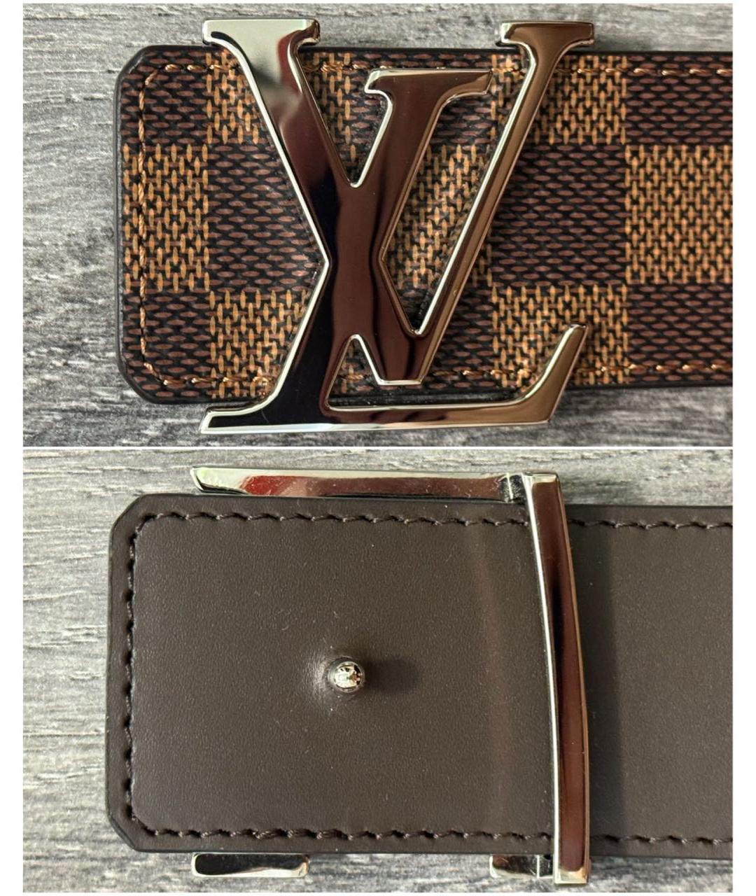 LOUIS VUITTON Коричневый кожаный ремень, фото 3