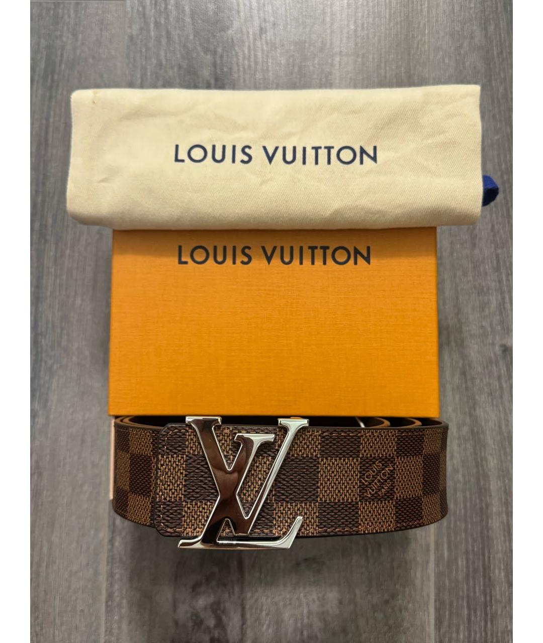 LOUIS VUITTON Коричневый кожаный ремень, фото 9
