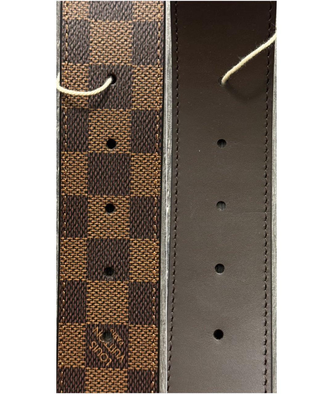 LOUIS VUITTON Коричневый кожаный ремень, фото 5