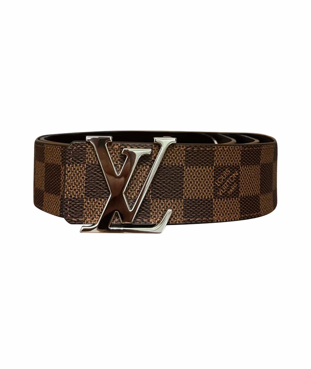 LOUIS VUITTON Коричневый кожаный ремень, фото 1
