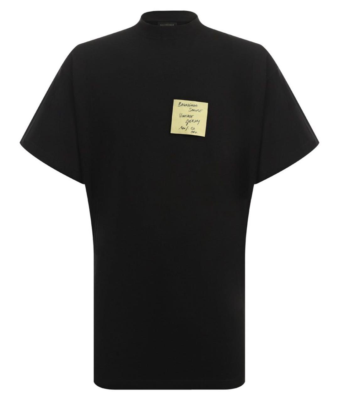 BALENCIAGA Черная хлопковая футболка, фото 1