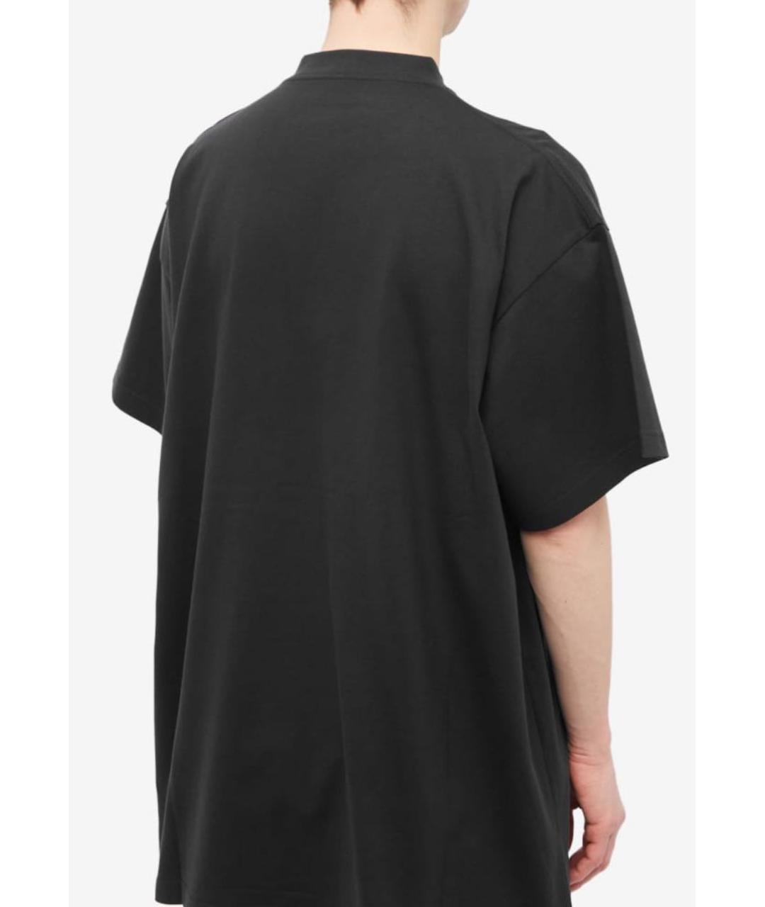 BALENCIAGA Черная хлопковая футболка, фото 5
