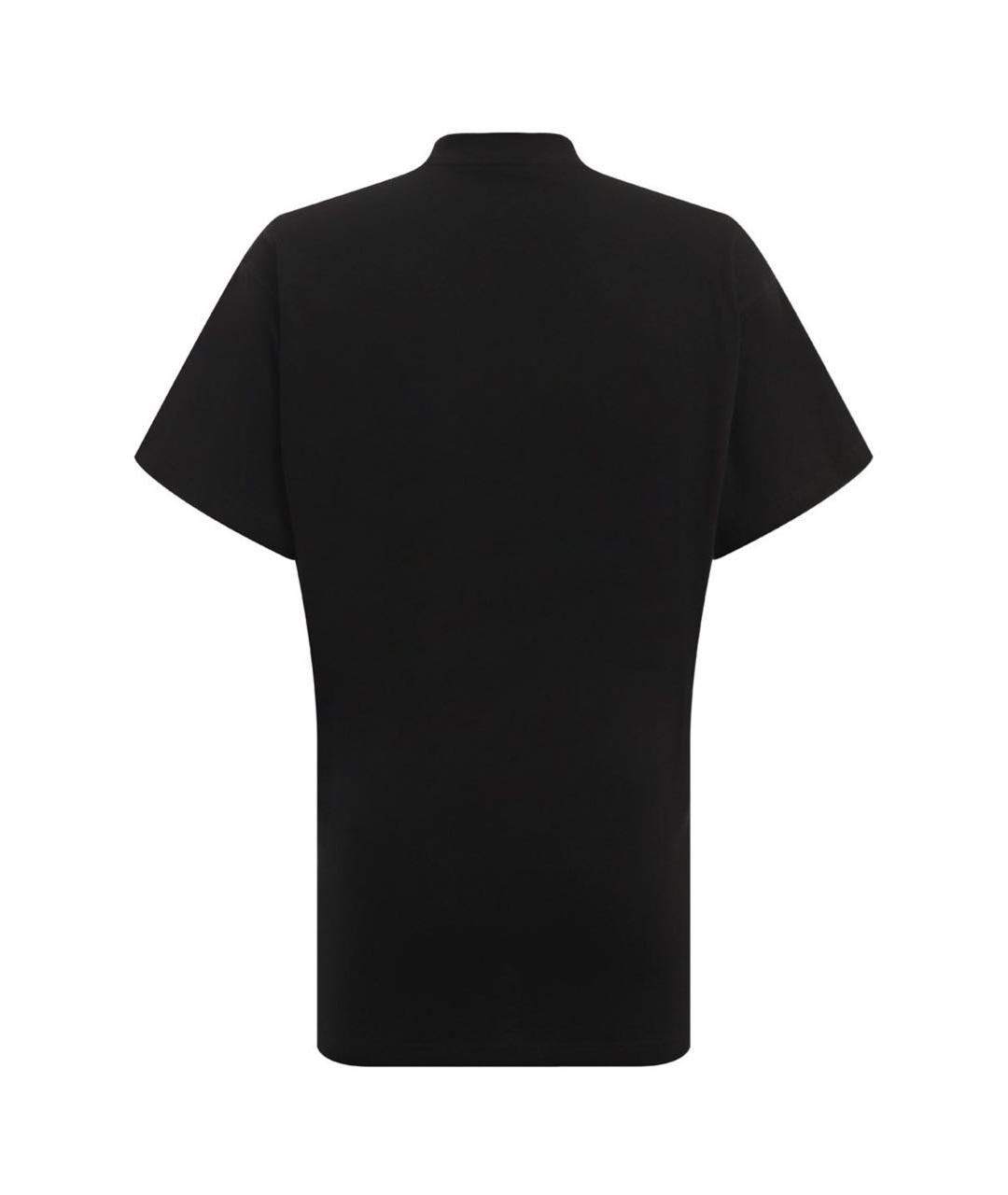 BALENCIAGA Черная хлопковая футболка, фото 2