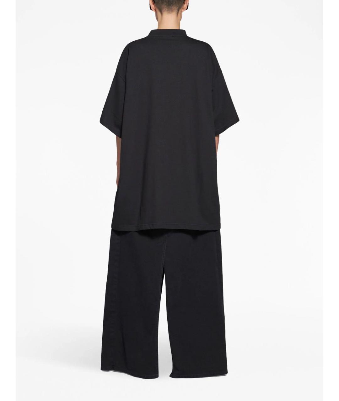 BALENCIAGA Черная хлопковая футболка, фото 8