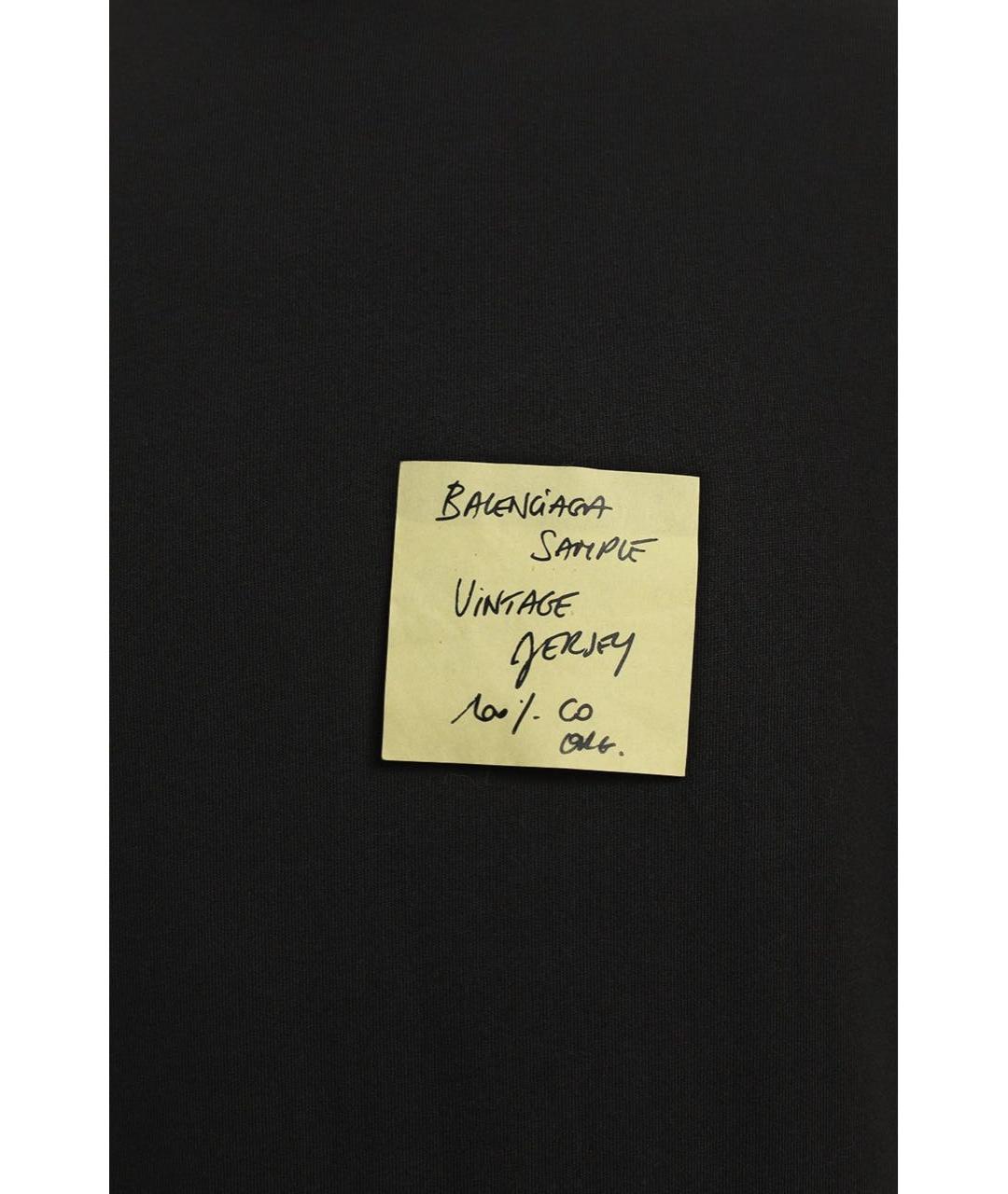 BALENCIAGA Черная хлопковая футболка, фото 3