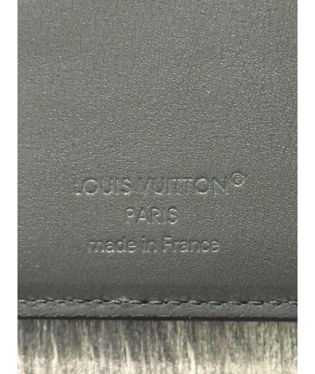 LOUIS VUITTON Черный кожаный кошелек, фото 6