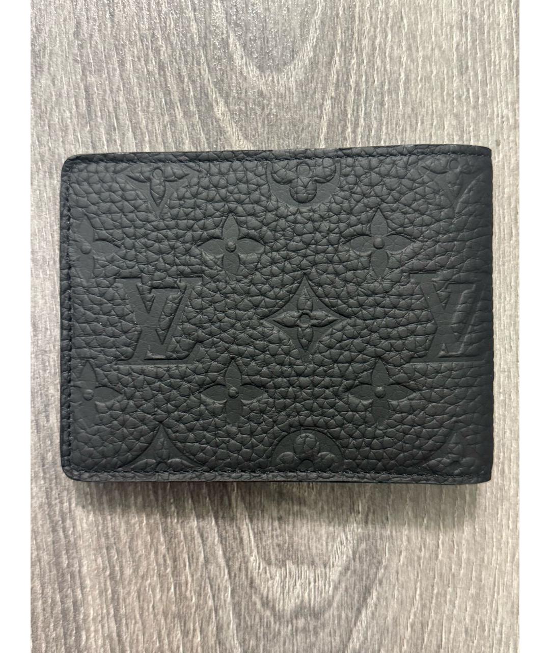 LOUIS VUITTON Черный кожаный кошелек, фото 2