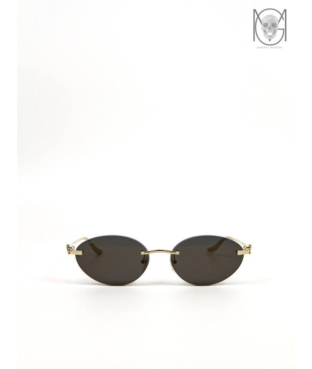 CARTIER Золотые металлические солнцезащитные очки, фото 2
