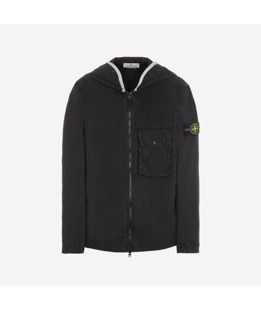 STONE ISLAND Черная хлопковая куртка, фото 9
