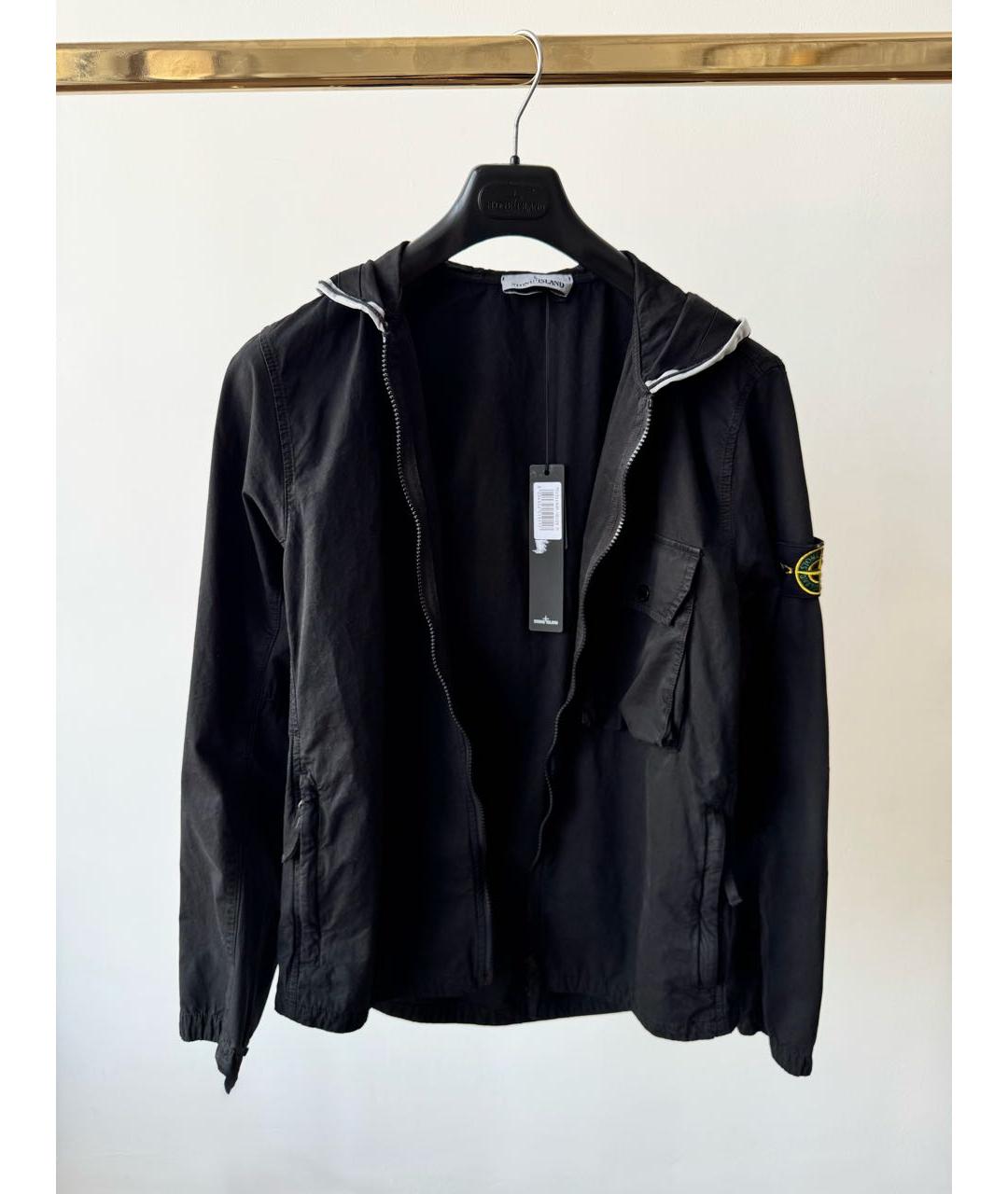 STONE ISLAND Черная хлопковая куртка, фото 2