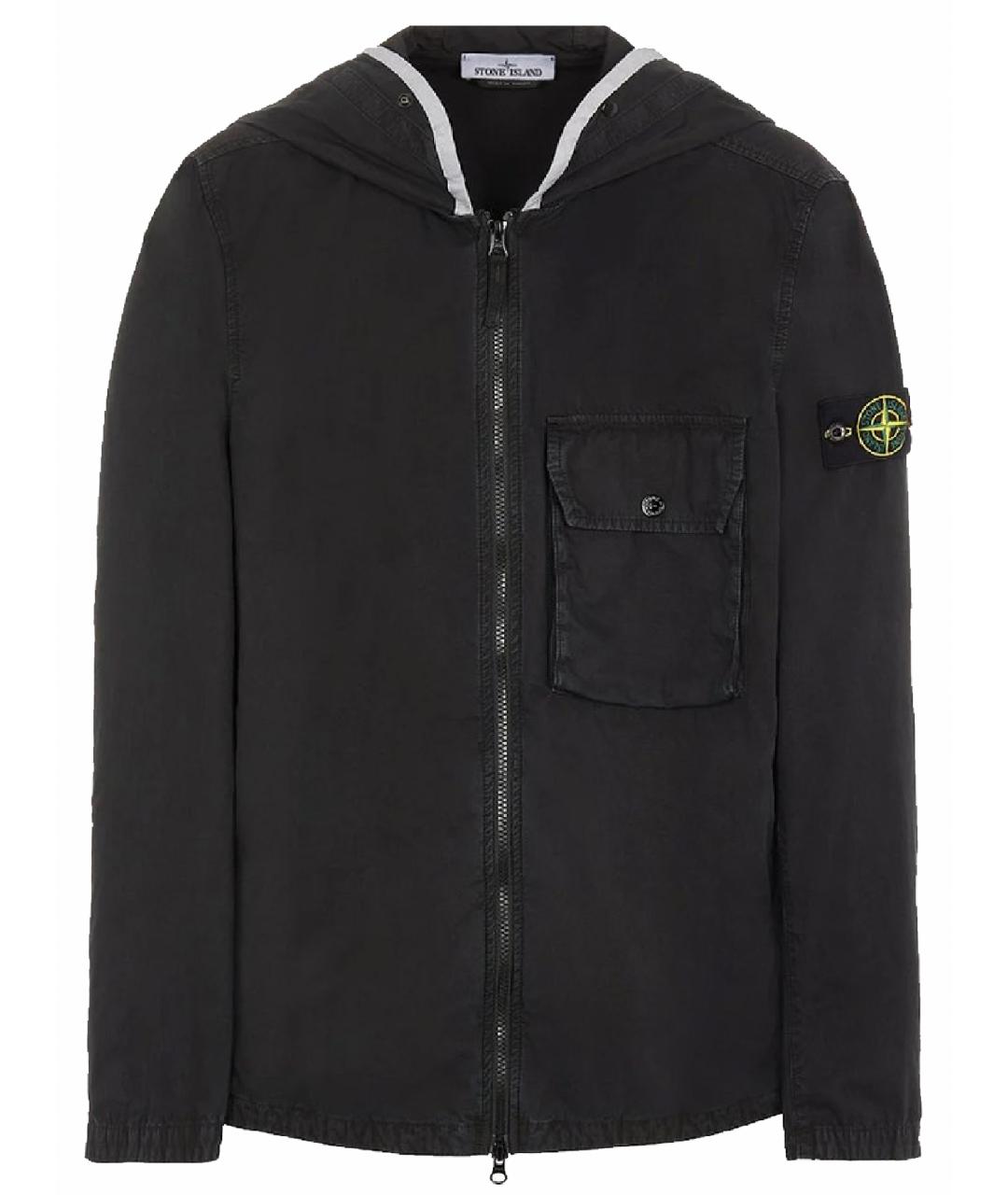 STONE ISLAND Черная хлопковая куртка, фото 1