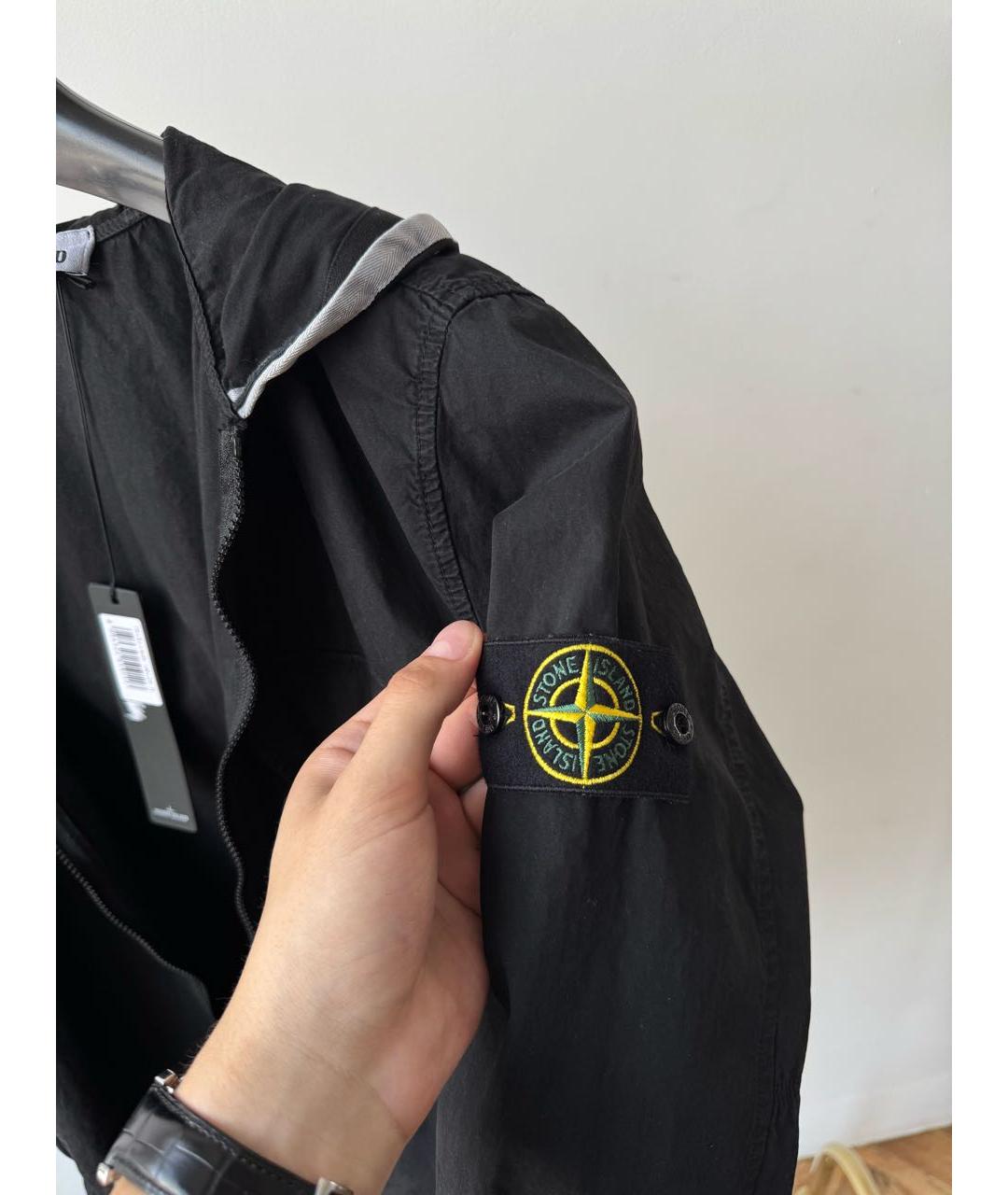 STONE ISLAND Черная хлопковая куртка, фото 5