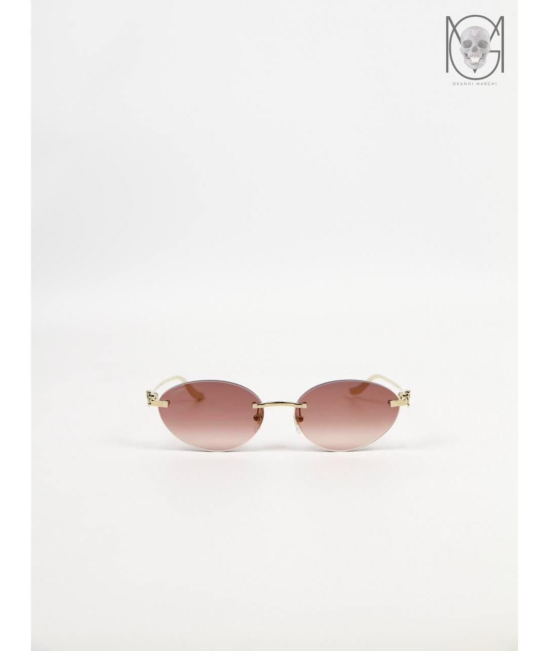 CARTIER Золотые металлические солнцезащитные очки, фото 2
