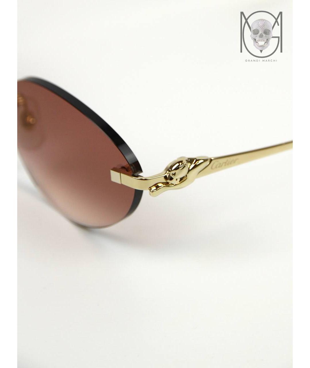 CARTIER Золотые металлические солнцезащитные очки, фото 4
