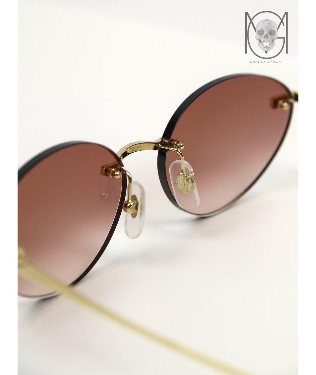 CARTIER Золотые металлические солнцезащитные очки, фото 5
