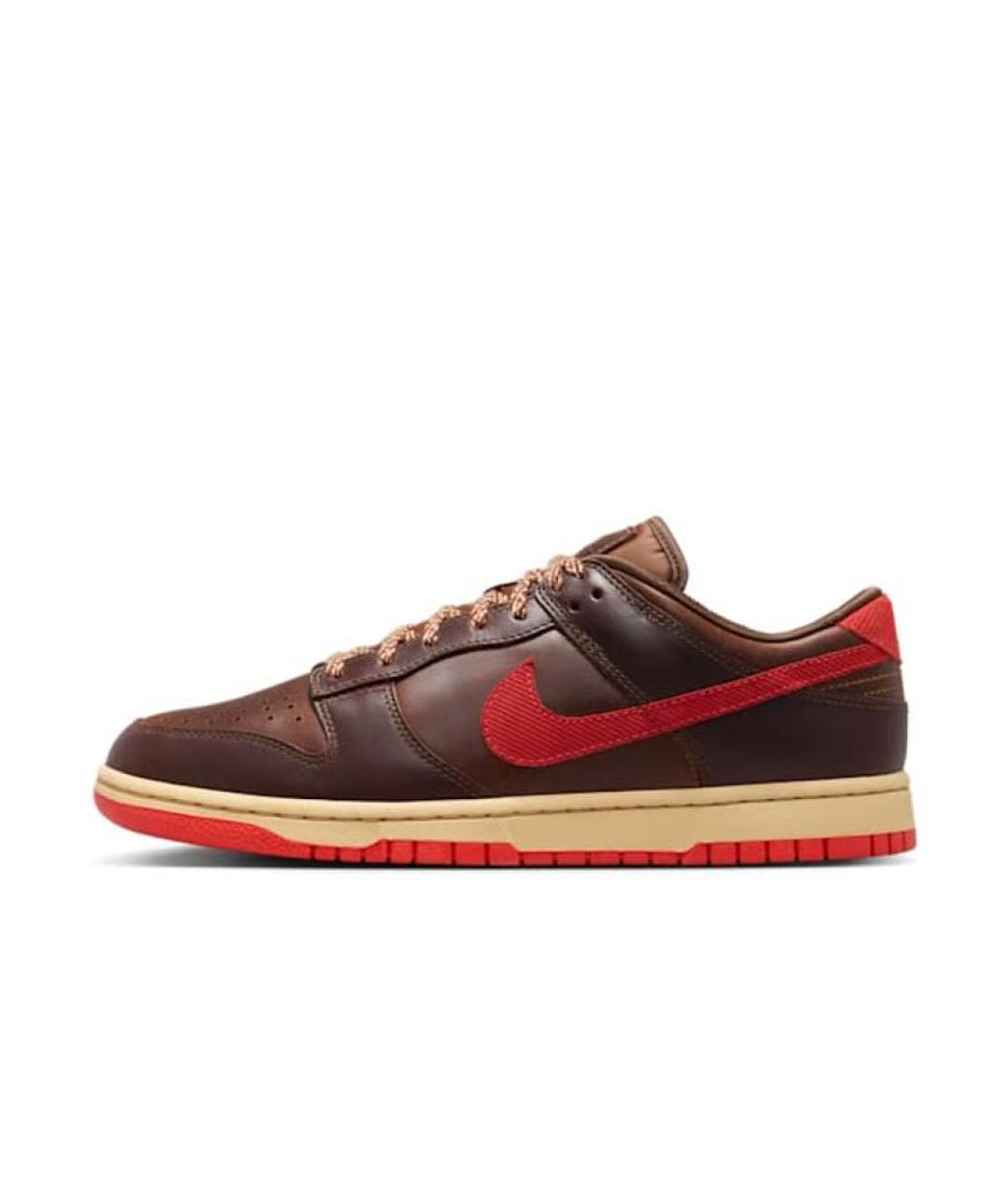 NIKE Коричневые кожаные низкие кроссовки / кеды, фото 2