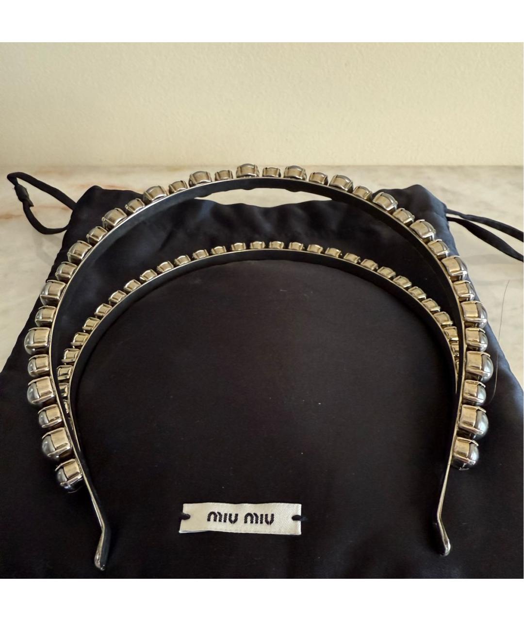 MIU MIU Серебрянный ободок, фото 2