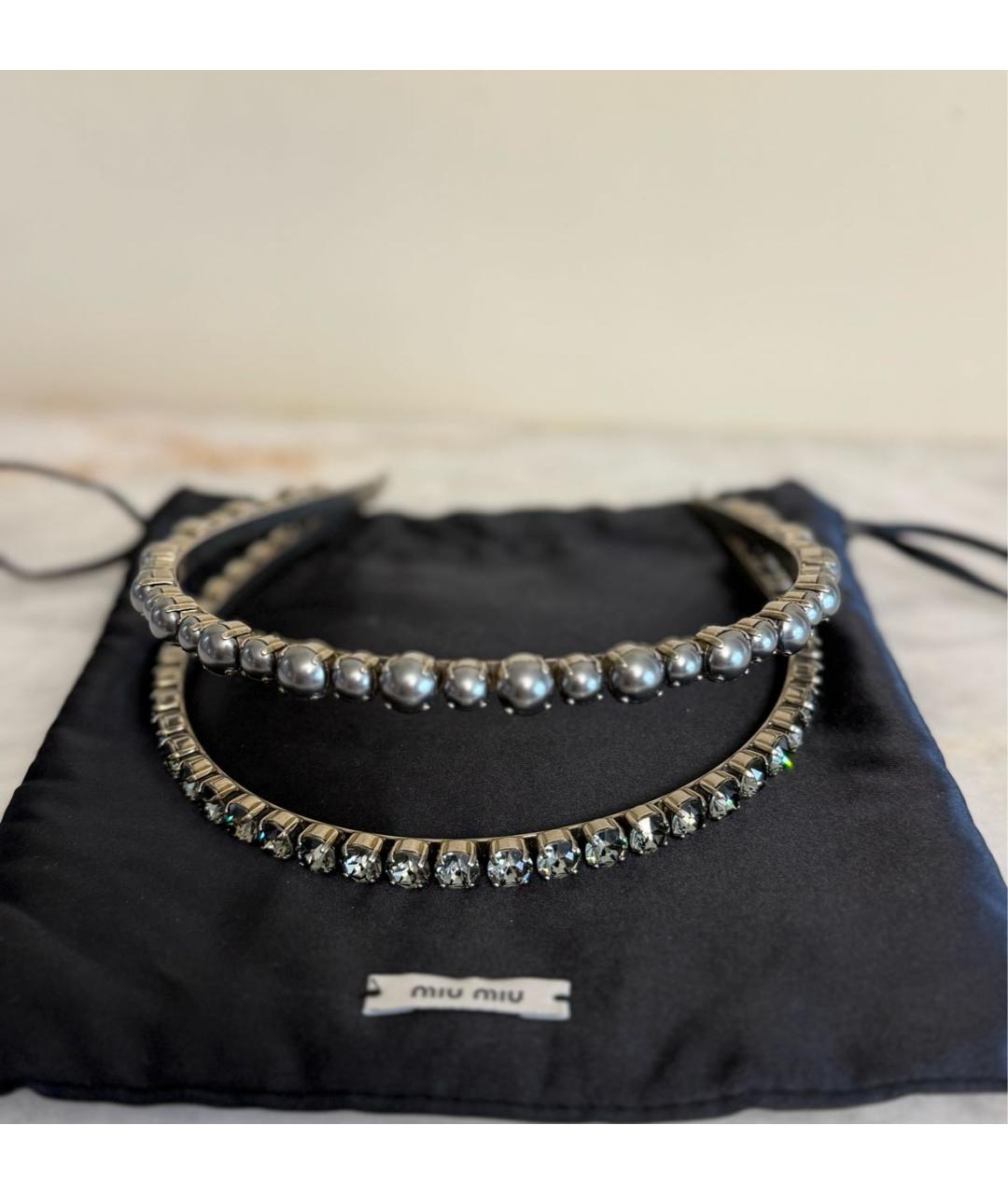 MIU MIU Серебрянный ободок, фото 5