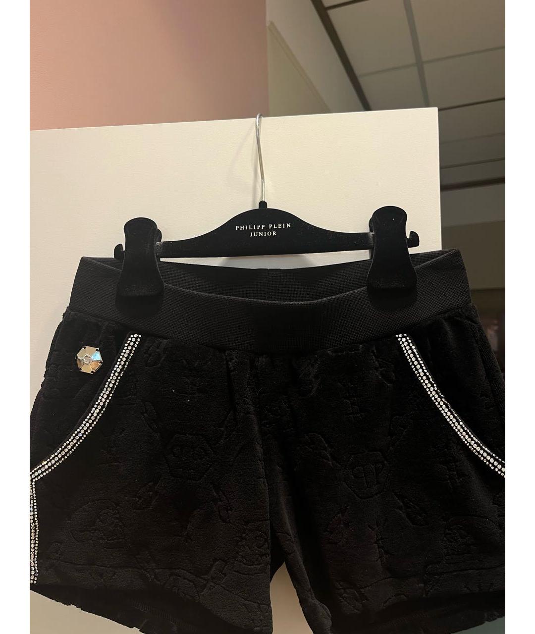 PHILIPP PLEIN Черные хлопковые брюки и шорты, фото 3