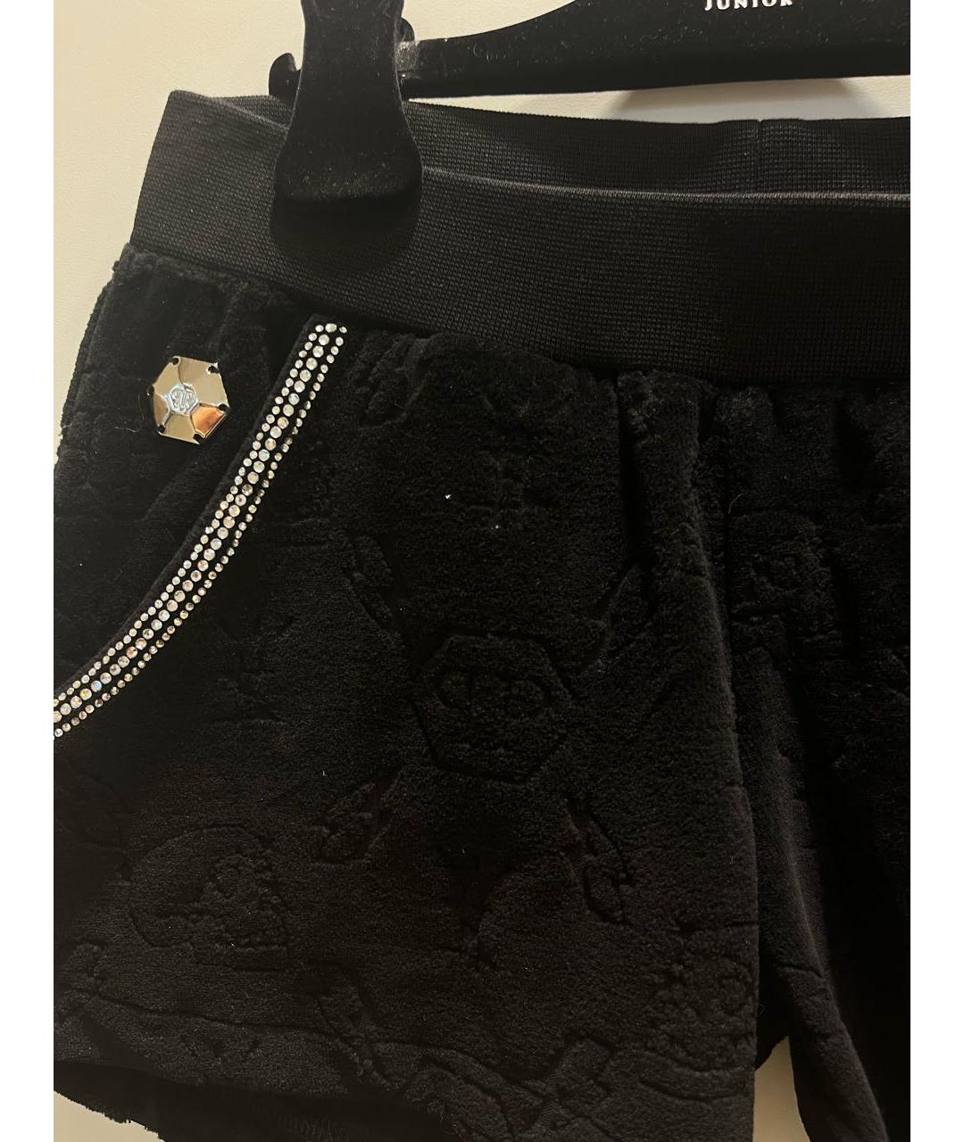 PHILIPP PLEIN Черные хлопковые брюки и шорты, фото 4