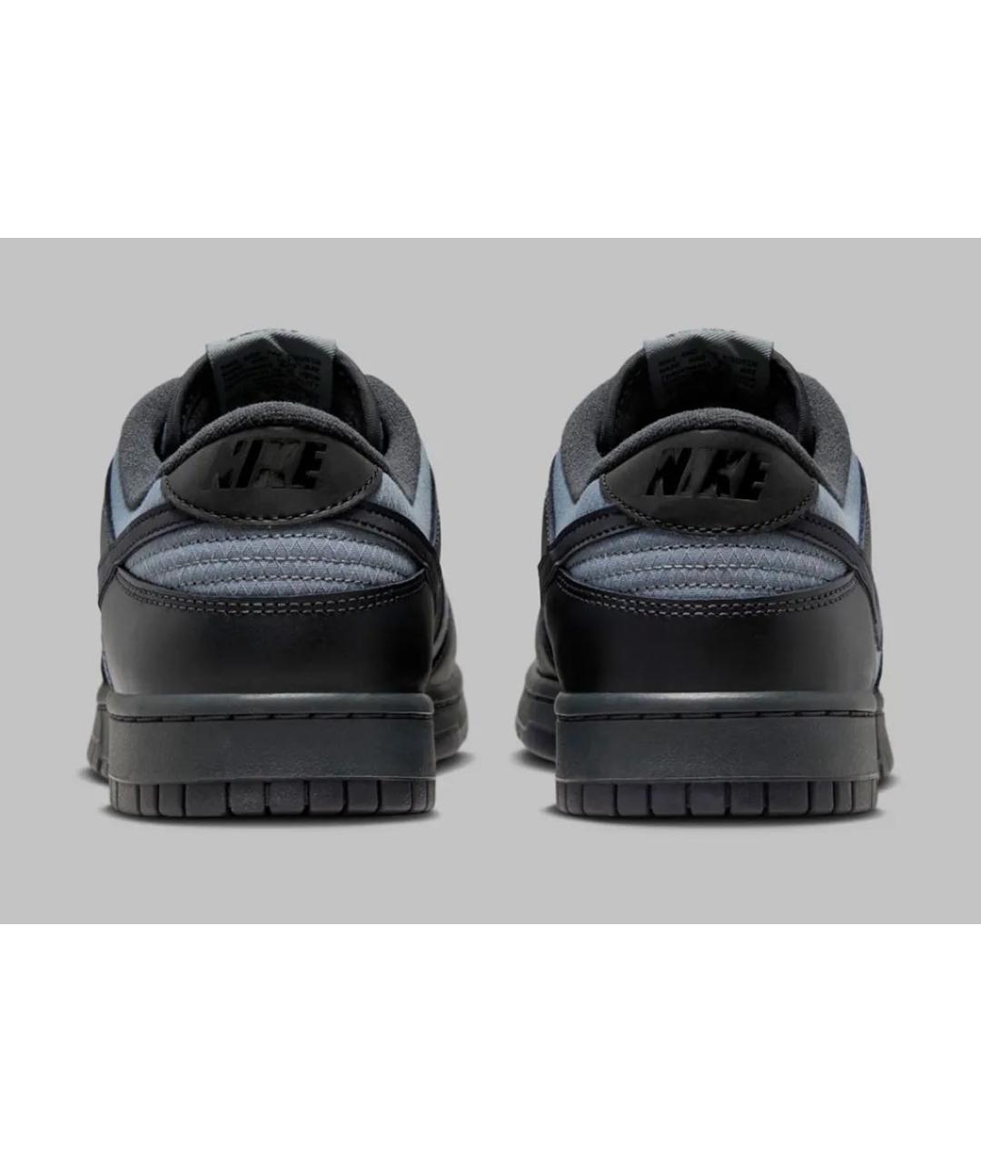 NIKE Черные кожаные низкие кроссовки / кеды, фото 4