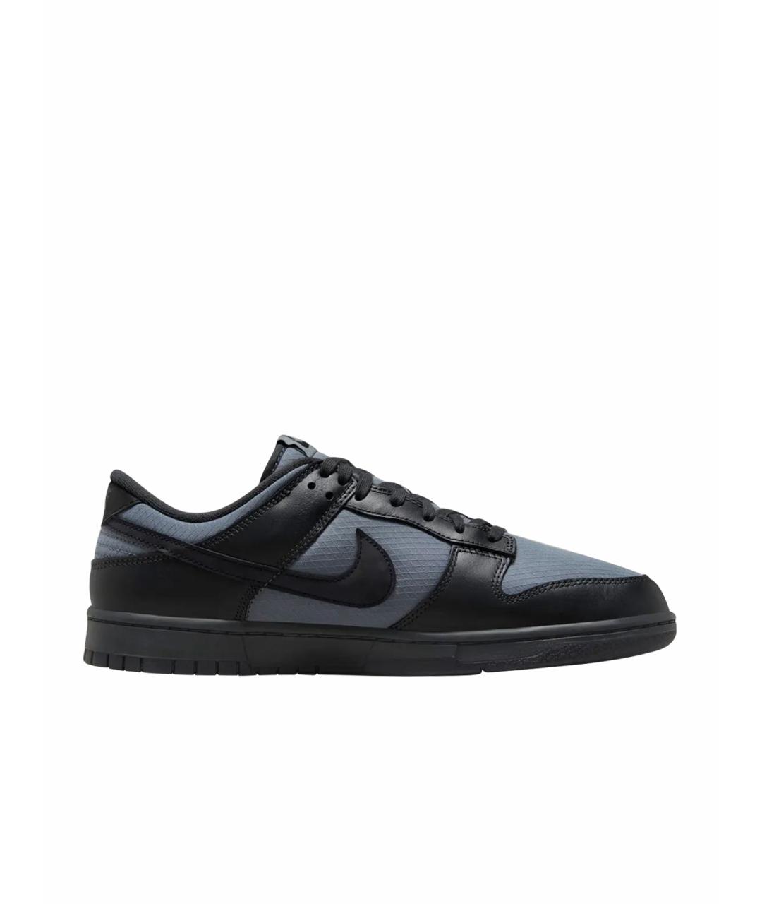 NIKE Черные кожаные низкие кроссовки / кеды, фото 1