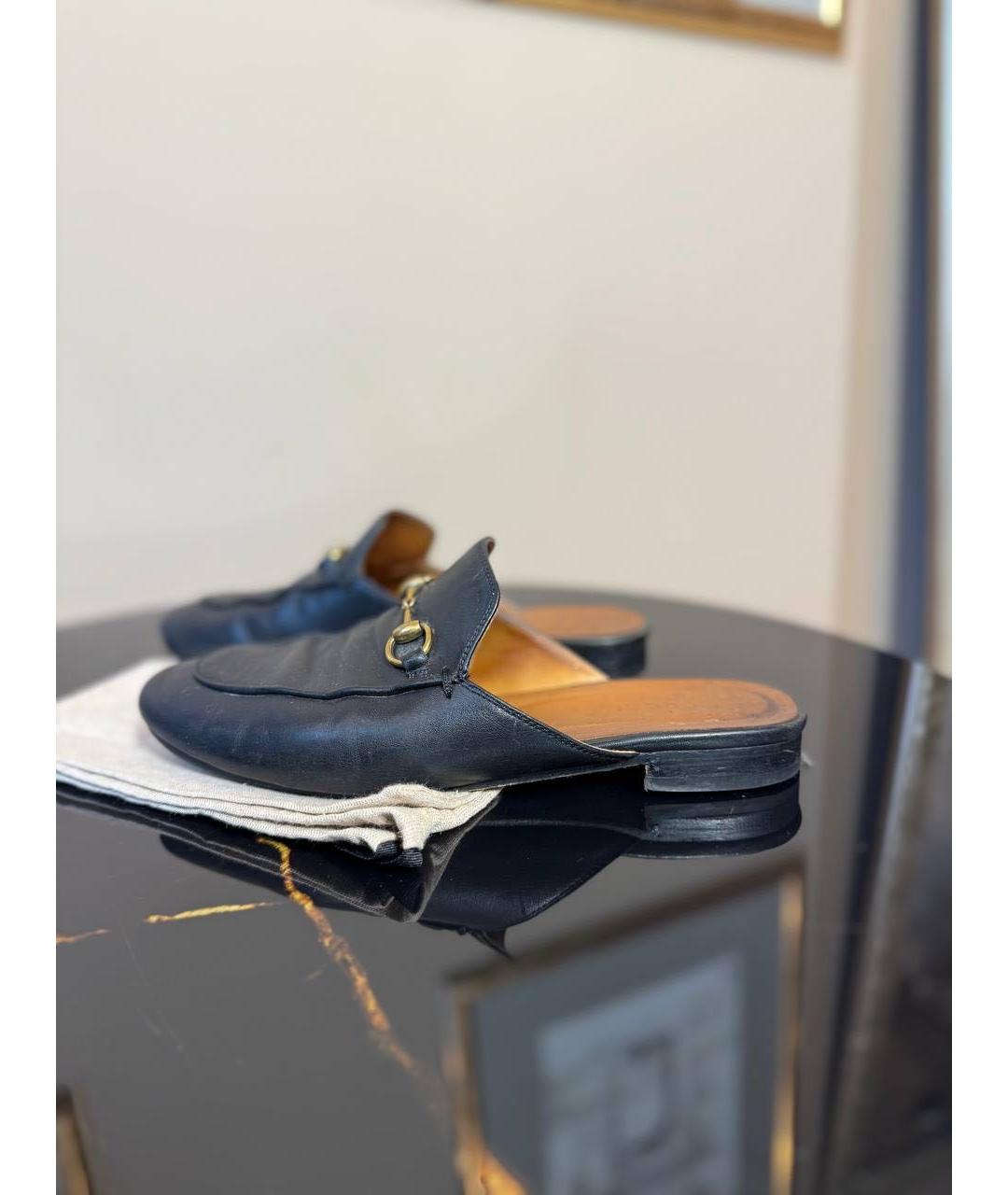 GUCCI Черные кожаные мюли, фото 8