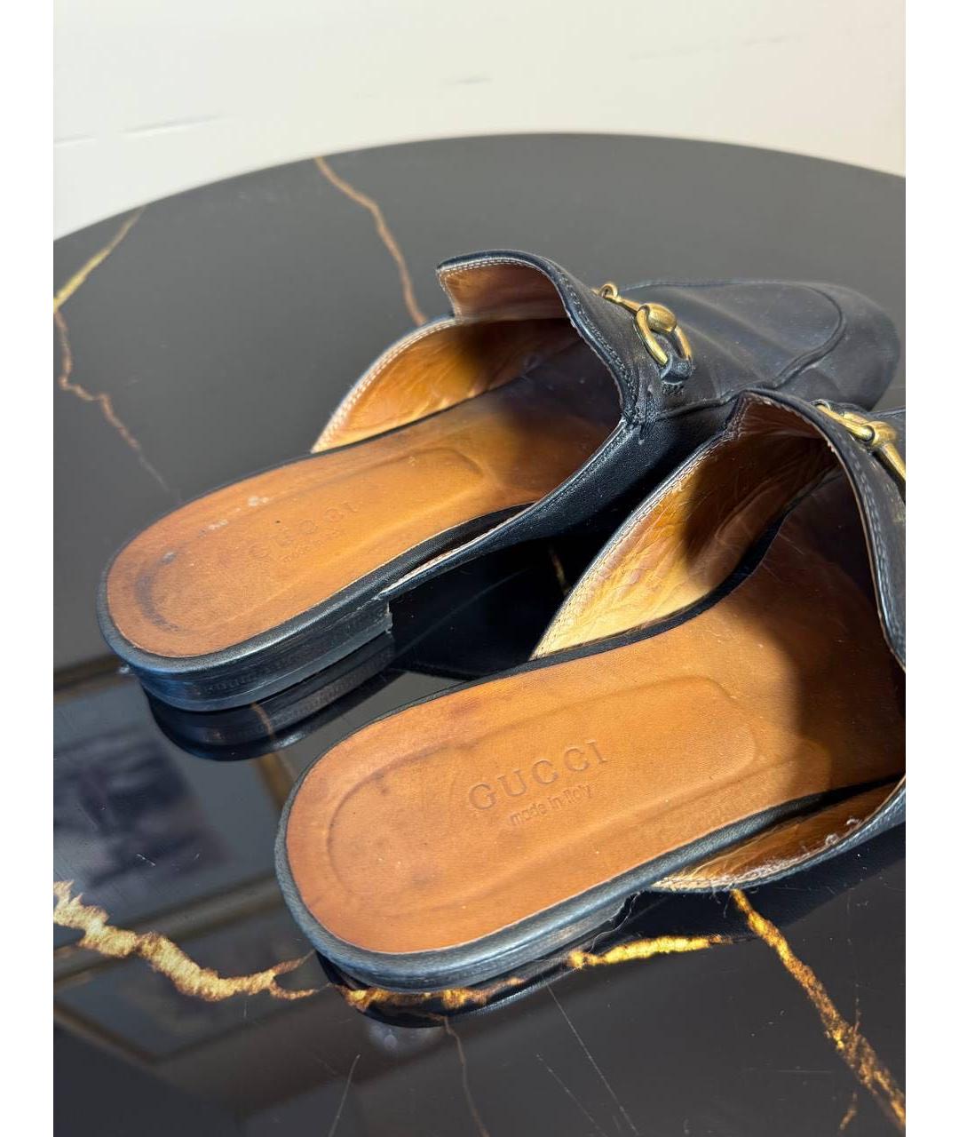 GUCCI Черные кожаные мюли, фото 6