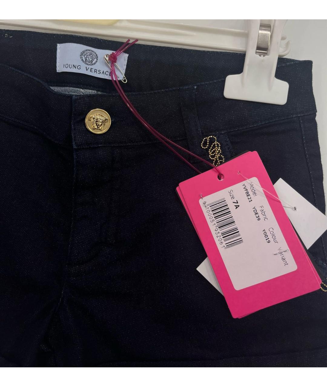 VERSACE Темно-синие хлопковые брюки и шорты, фото 5
