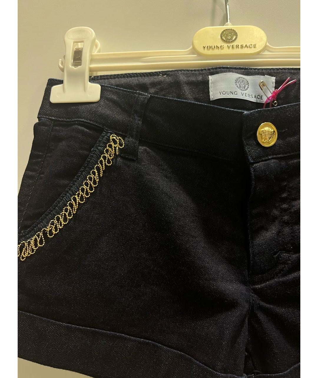 VERSACE Темно-синие хлопковые брюки и шорты, фото 4