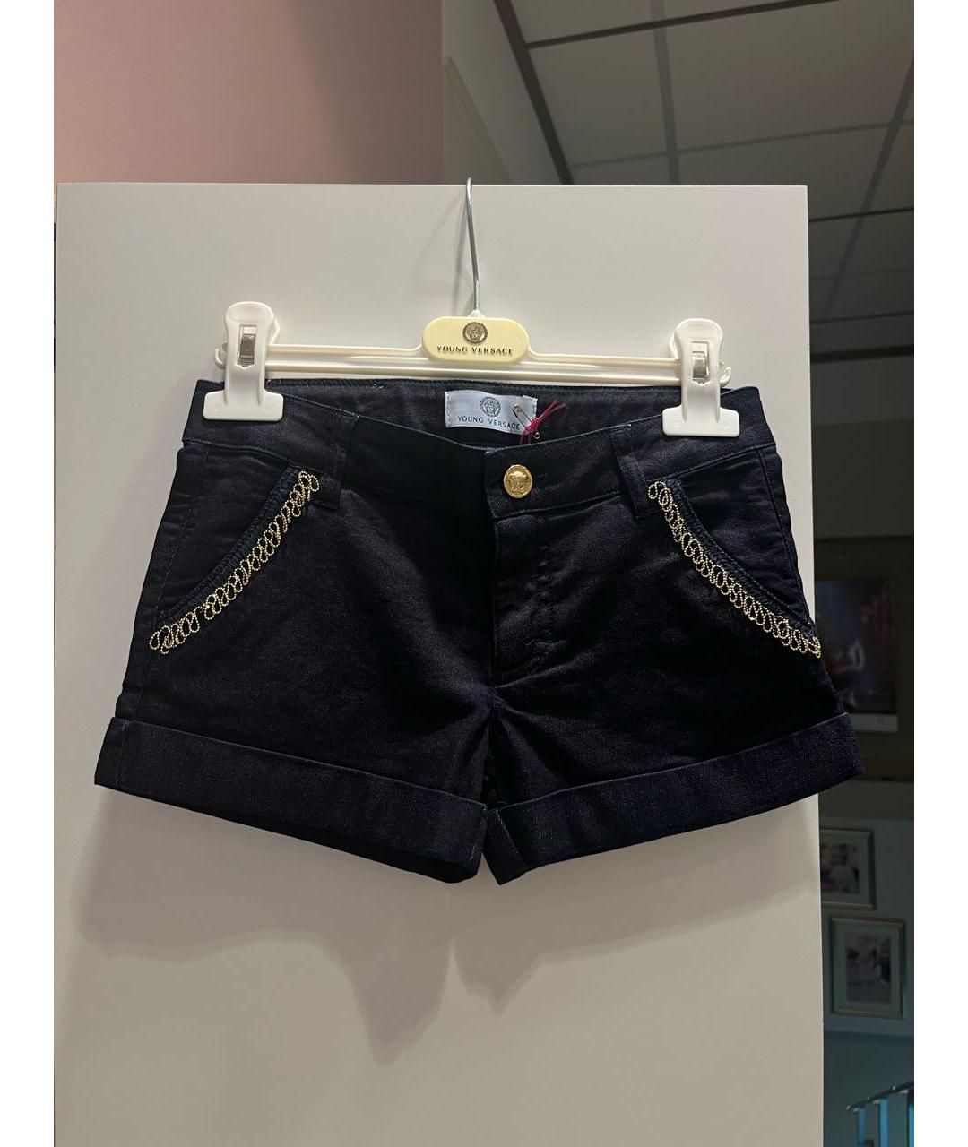 VERSACE Темно-синие хлопковые брюки и шорты, фото 6