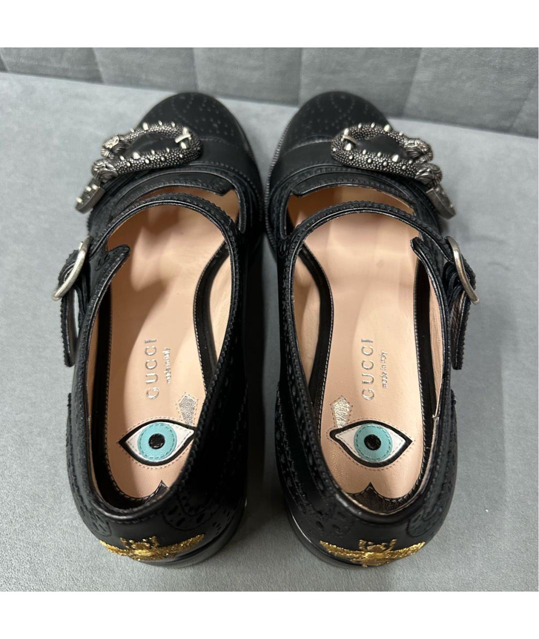GUCCI Черные кожаные туфли, фото 3