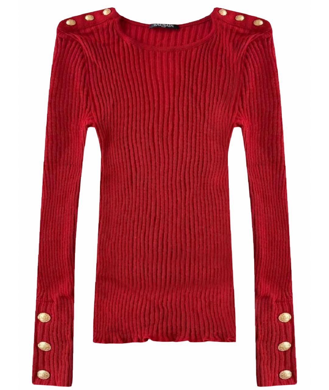 BALMAIN Коричневый полиамидовый джемпер / свитер, фото 1
