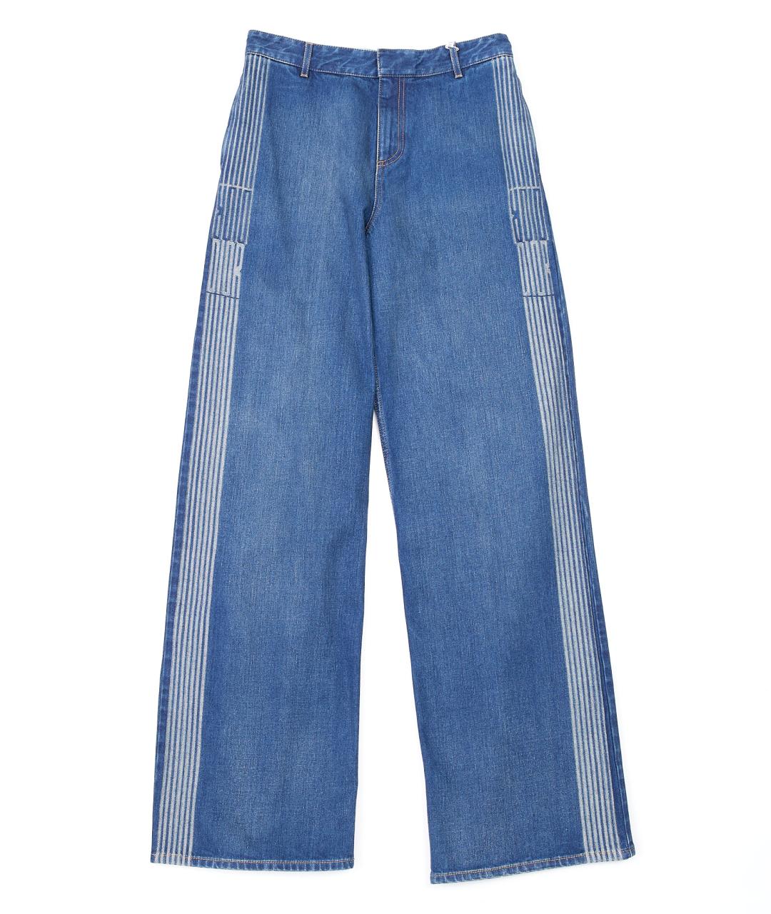 CHRISTIAN DIOR Голубые хлопковые прямые джинсы, фото 1
