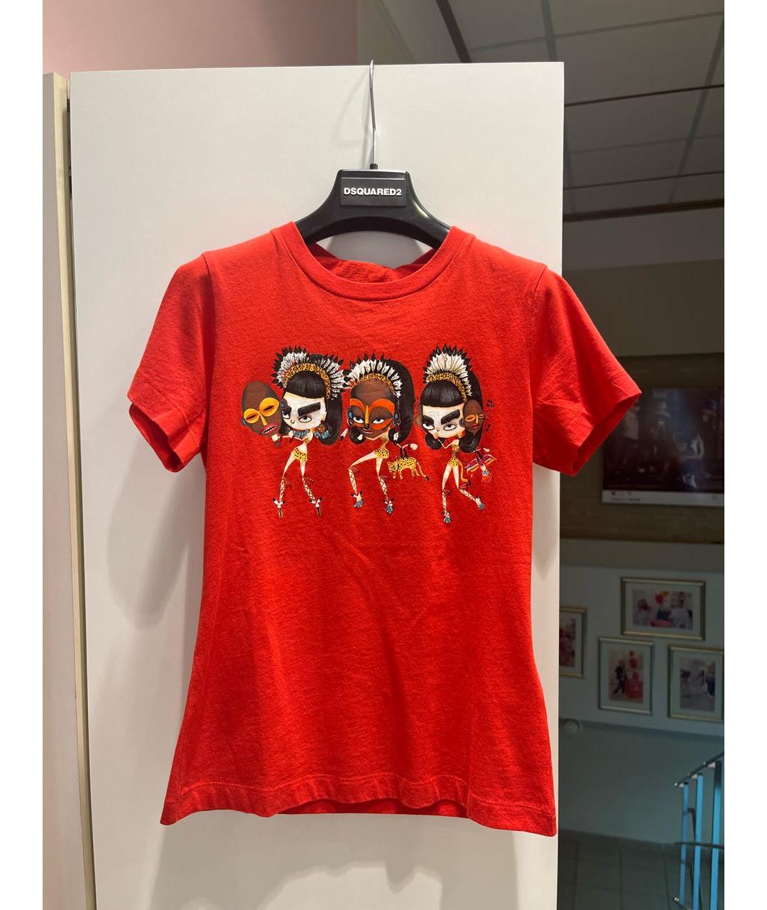 DSQUARED2 Красный хлопковый детская футболка / топ, фото 6