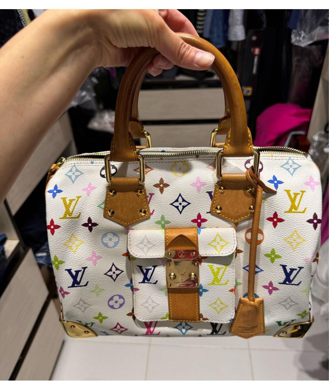 LOUIS VUITTON Белая сумка с короткими ручками, фото 9