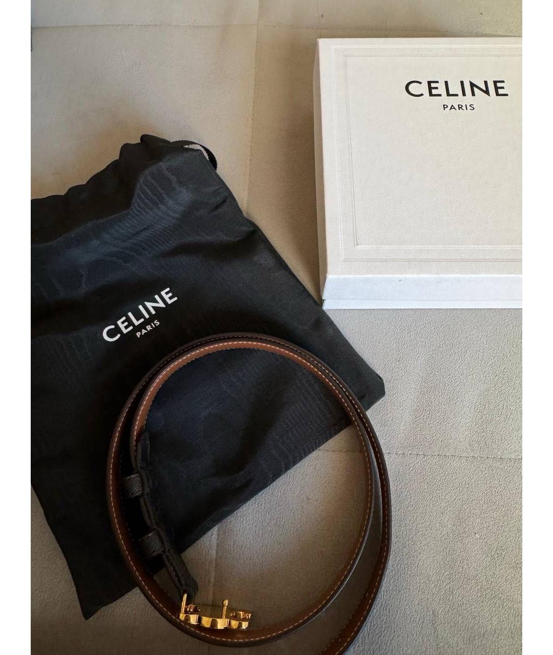 CELINE Коричневый ремень, фото 4
