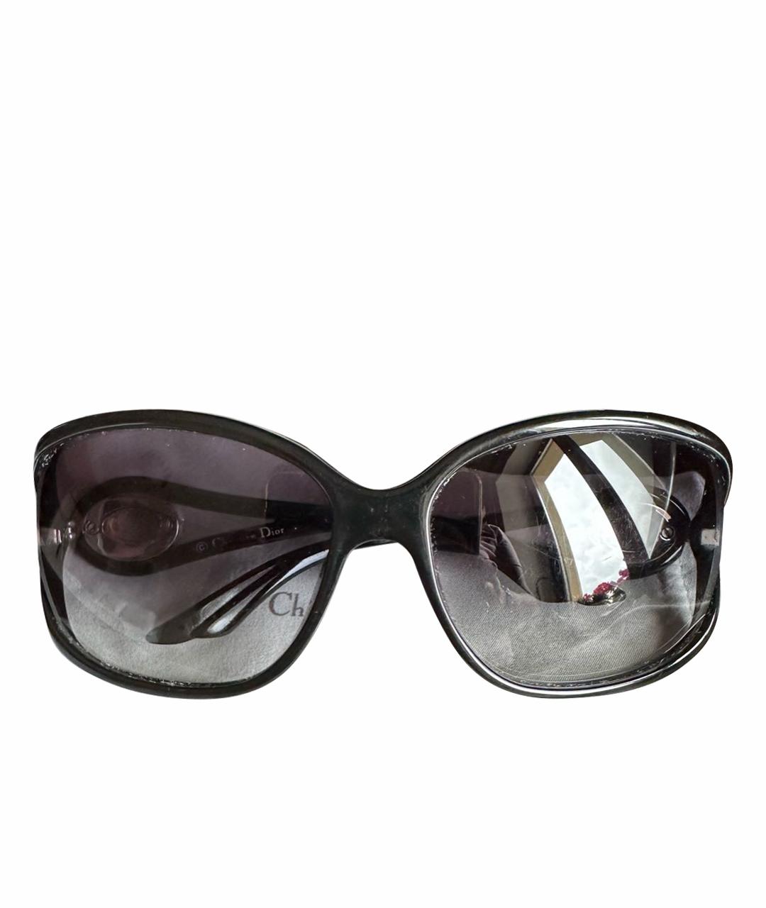 CHRISTIAN DIOR Черные пластиковые солнцезащитные очки, фото 1