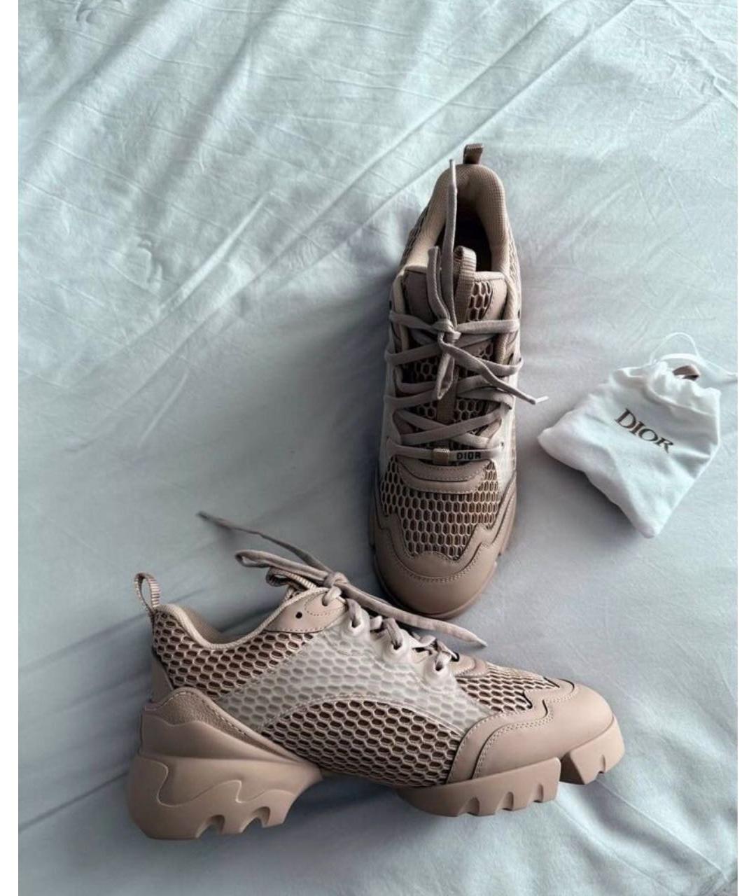 CHRISTIAN DIOR Бежевые текстильные кроссовки, фото 7