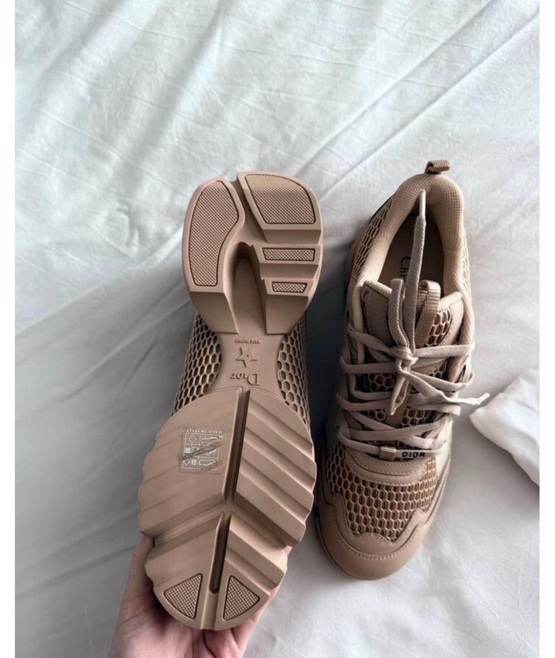 CHRISTIAN DIOR Бежевые текстильные кроссовки, фото 2