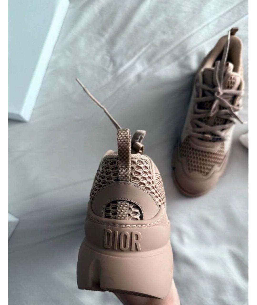 CHRISTIAN DIOR Бежевые текстильные кроссовки, фото 3