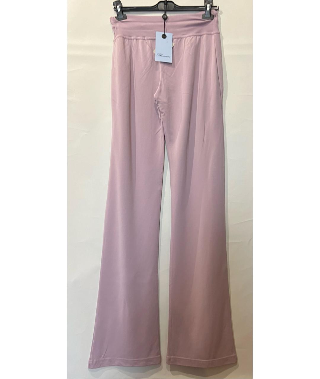 BLUMARINE Розовые вискозные брюки широкие, фото 2