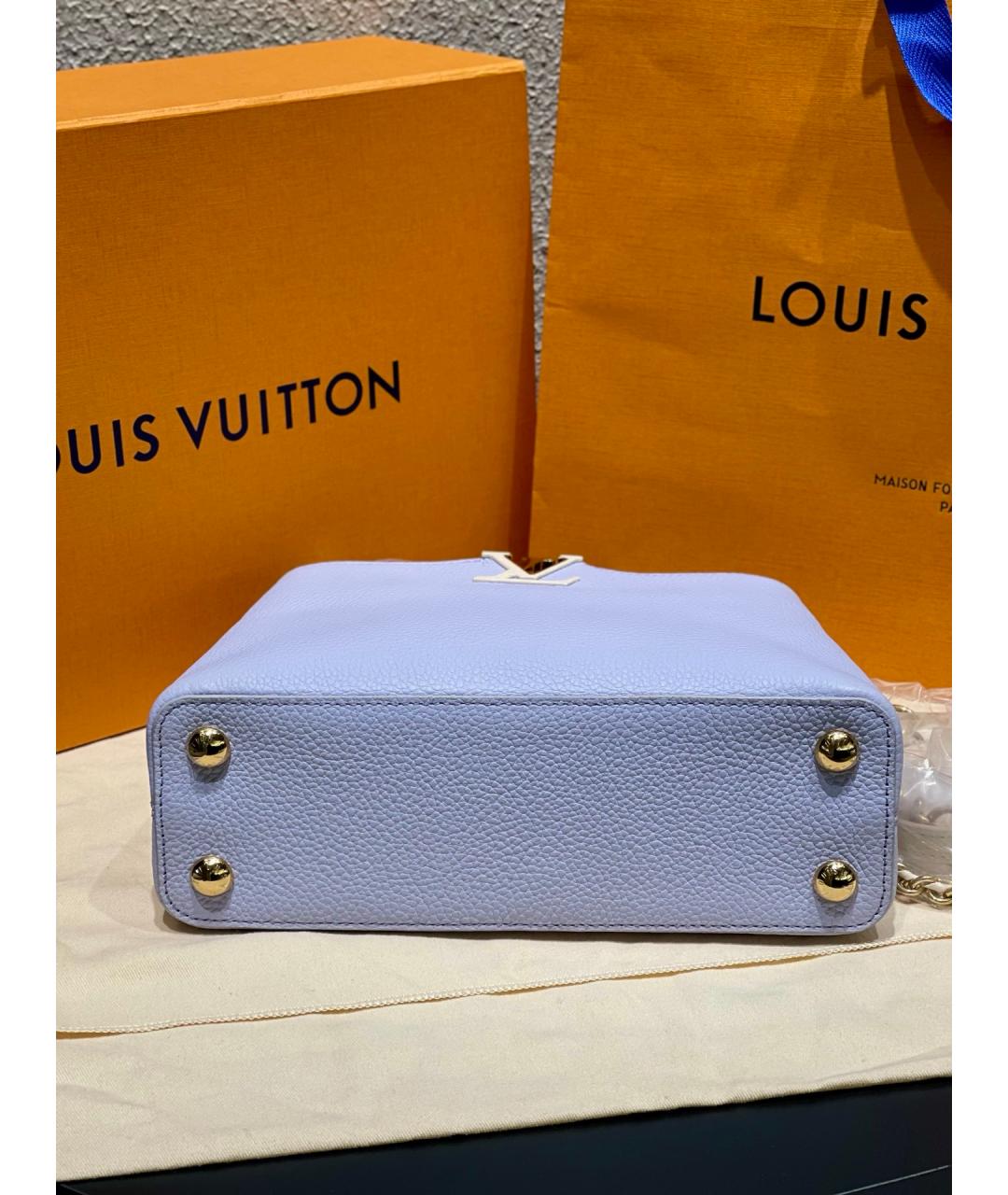 LOUIS VUITTON Фиолетовая кожаная сумка тоут, фото 6