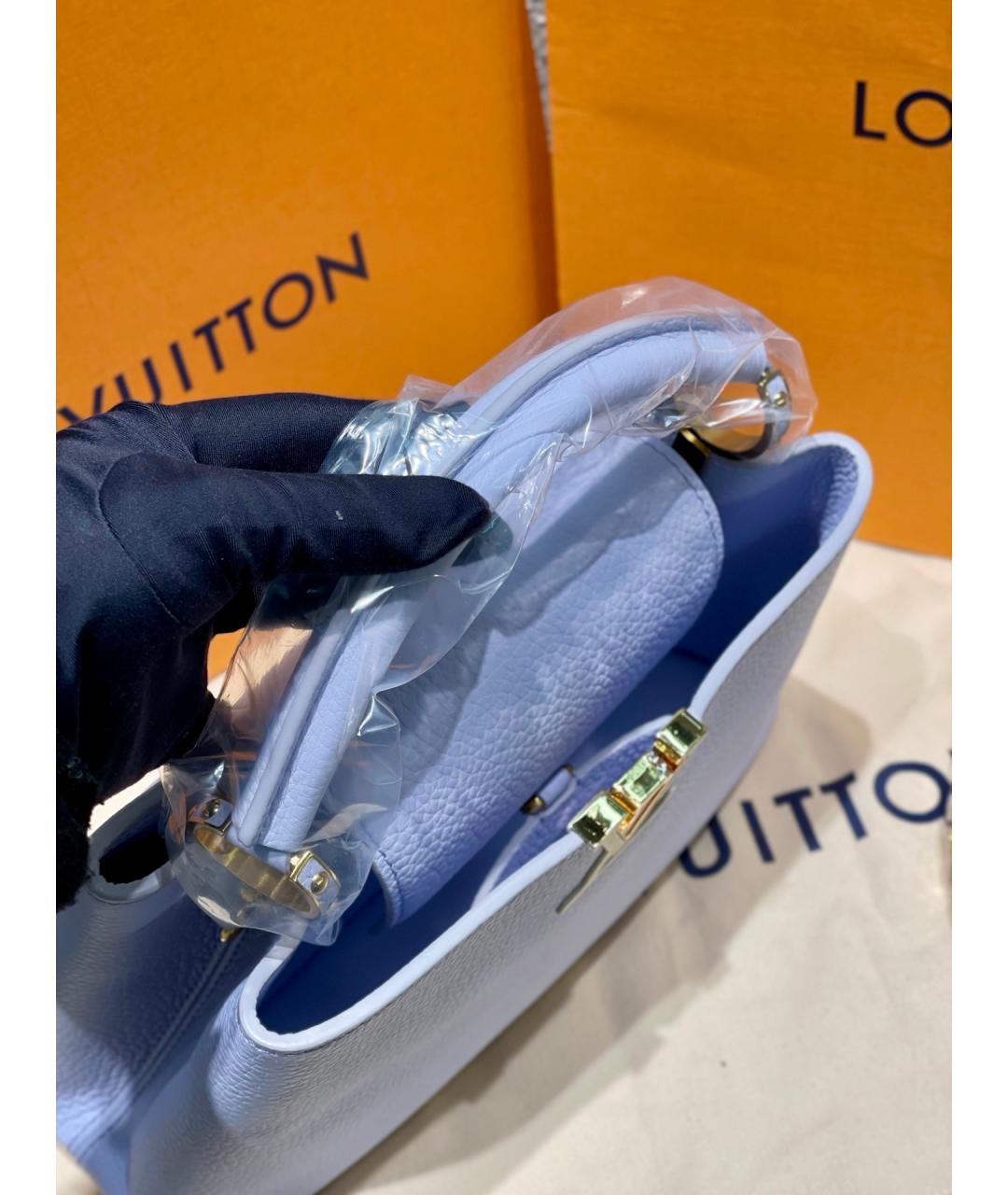 LOUIS VUITTON Фиолетовая кожаная сумка тоут, фото 5