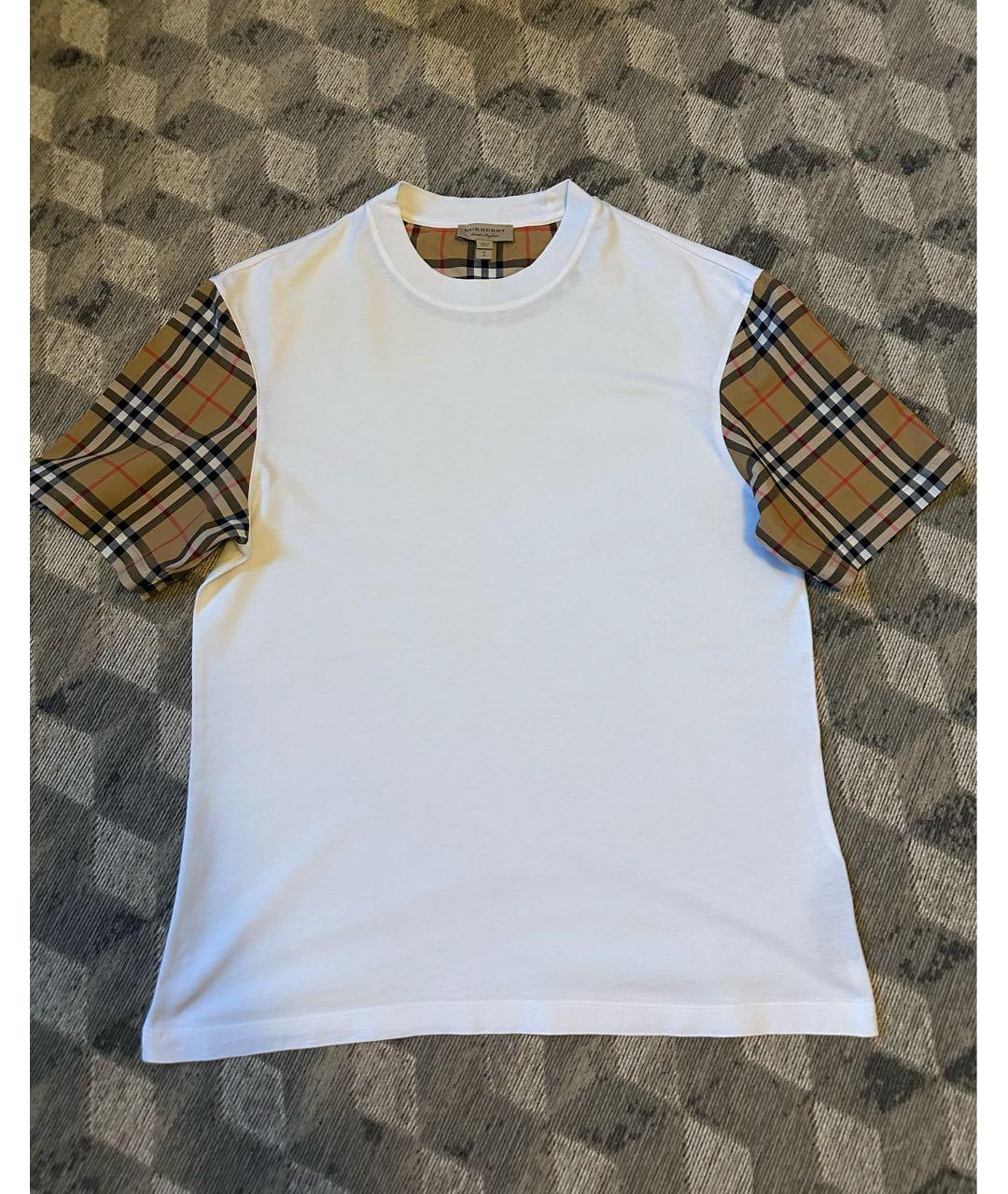 BURBERRY Белая хлопковая футболка, фото 9