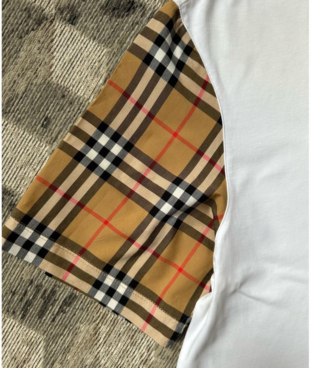 BURBERRY Белая хлопковая футболка, фото 7