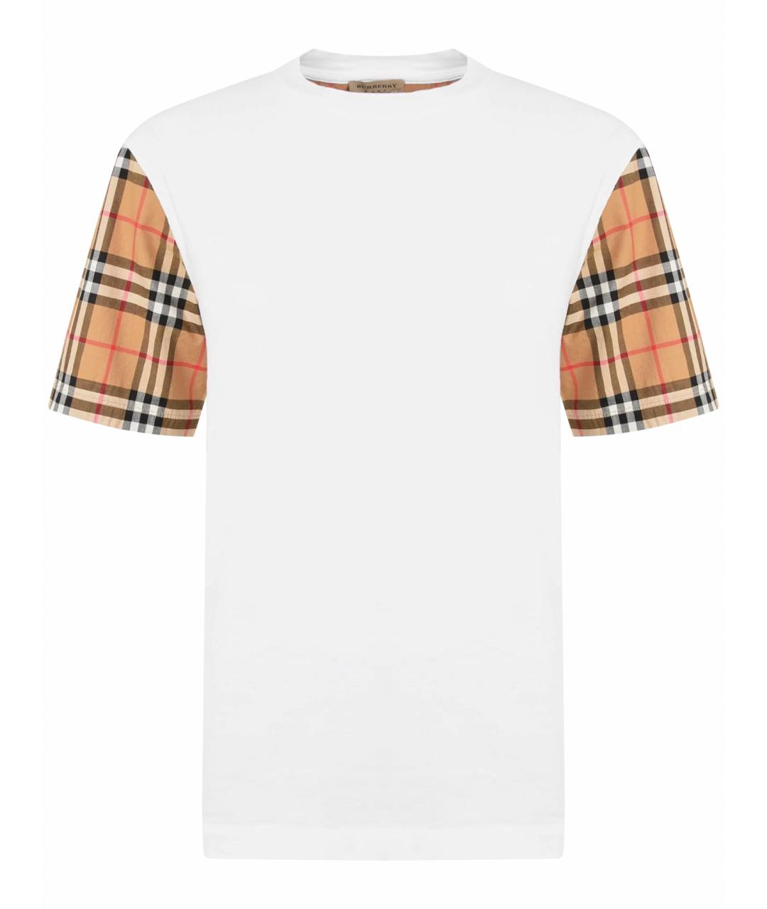 BURBERRY Белая хлопковая футболка, фото 1